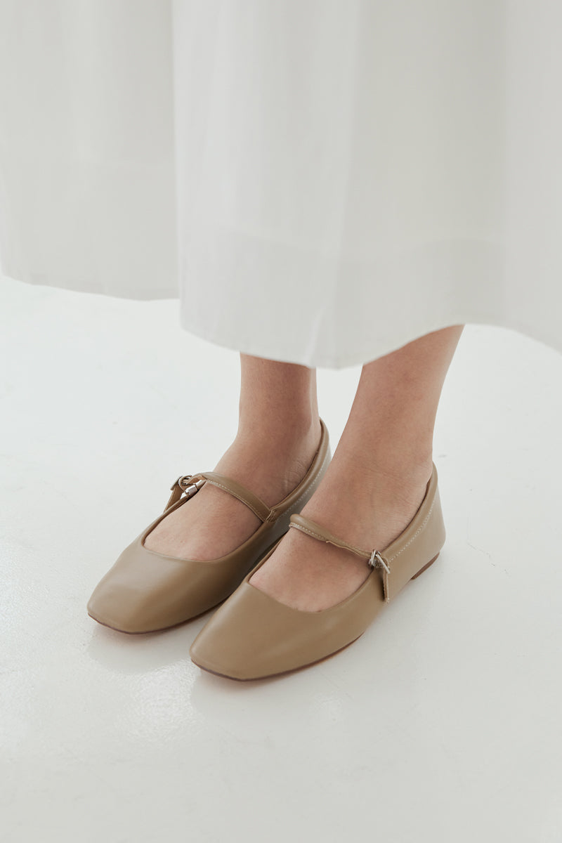 Adoria Maryjane Flats in Taupe - Image 3