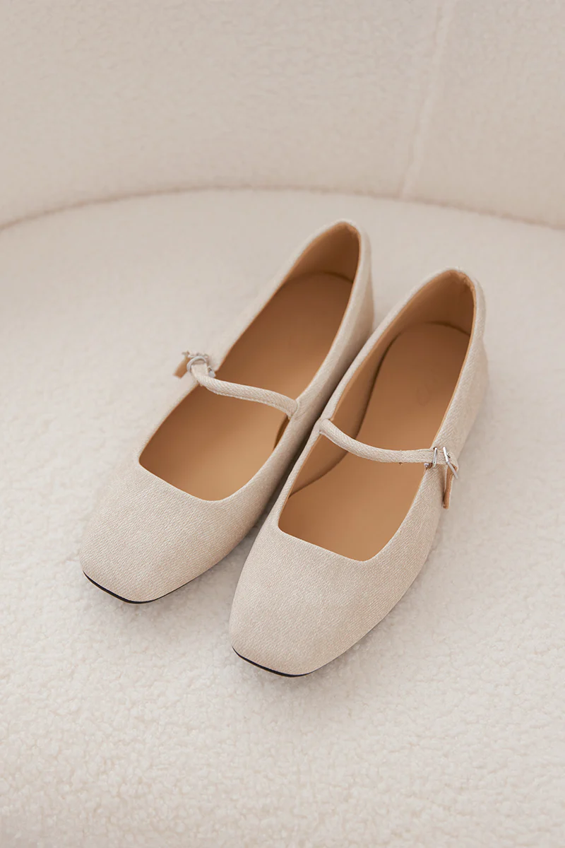 Adoria Maryjane Flats in Waterproof Linen - Image 6