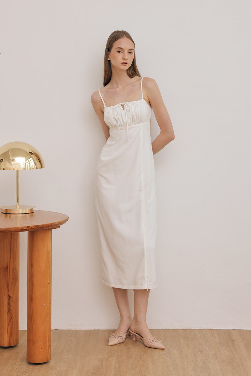 Aisha Ruched Slip-On Mules in Nude - Image 3