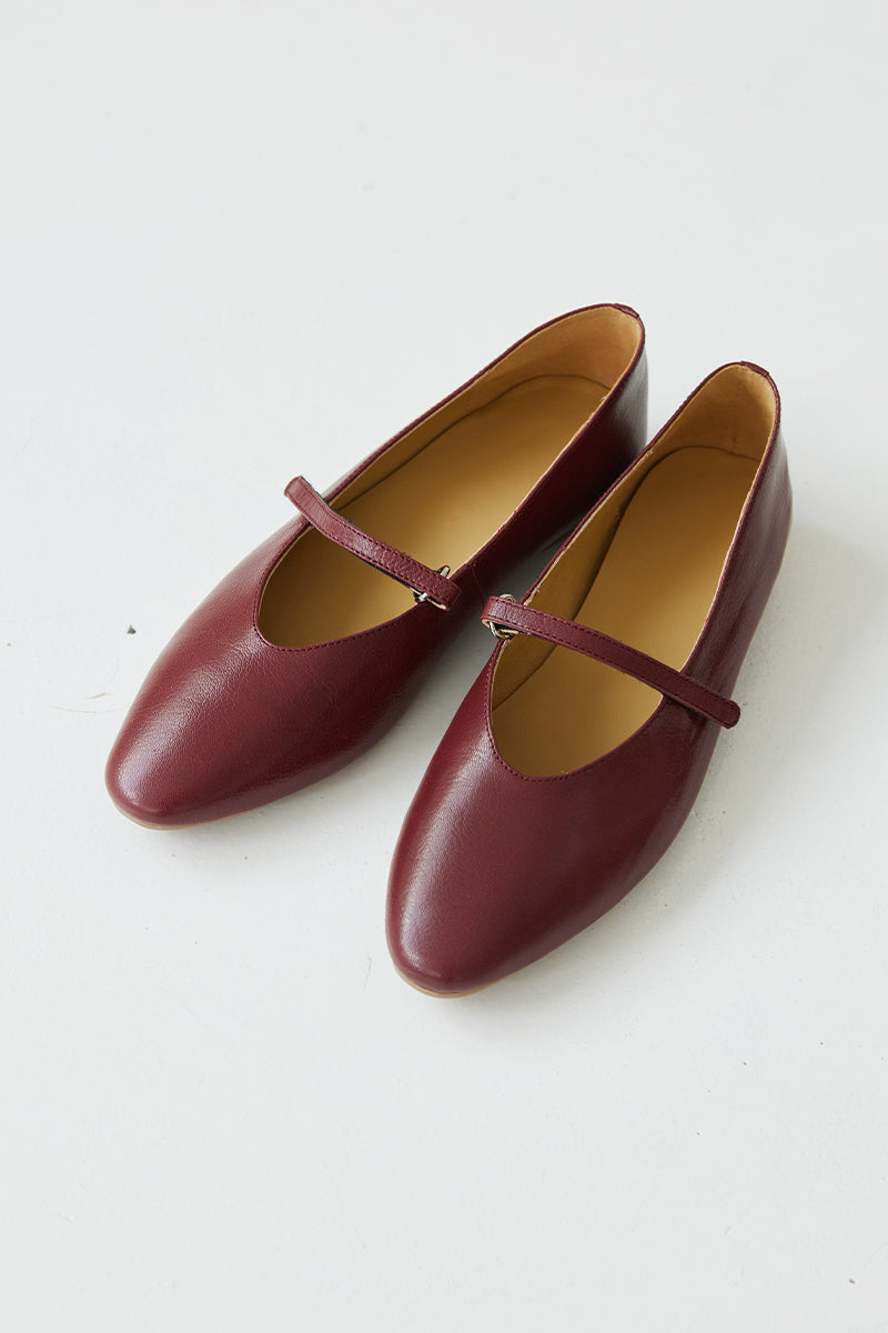 Allegro Calf Leather Maryjane Flats in Wine - Image 5