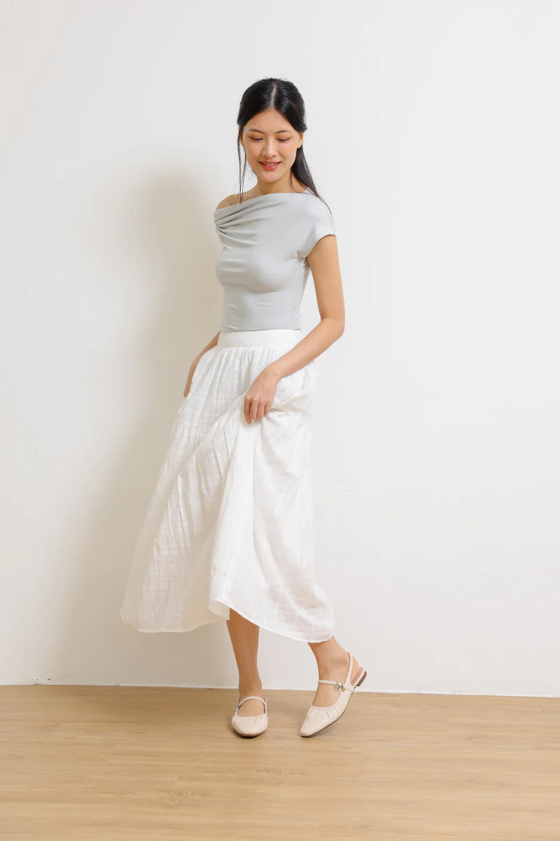 Alvara Charmé Ruching Slingback Flats in Cream - Image 6