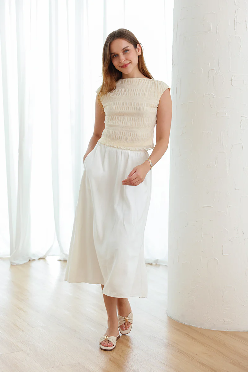 Arianna Bow Cloud Sliders in Waterproof Linen - Image 4