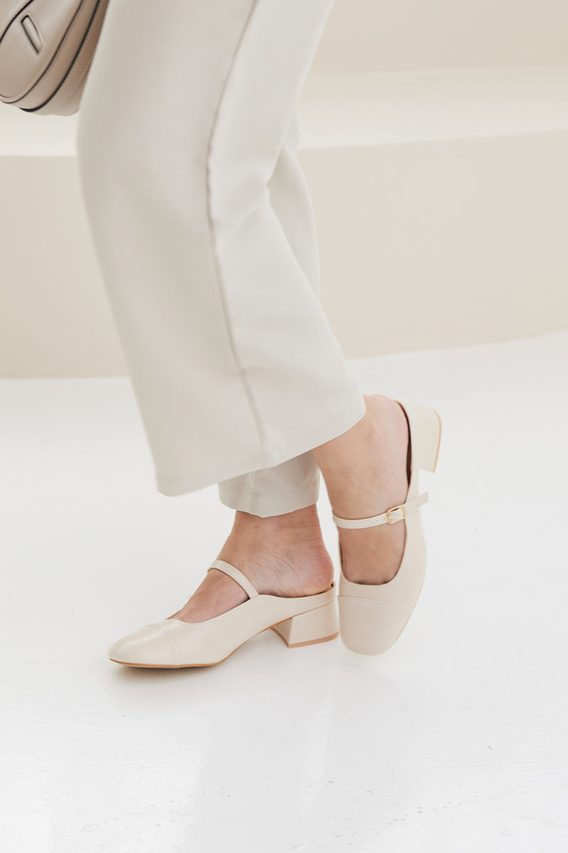 Auralie Maryjane Mules in Cream - Image 3