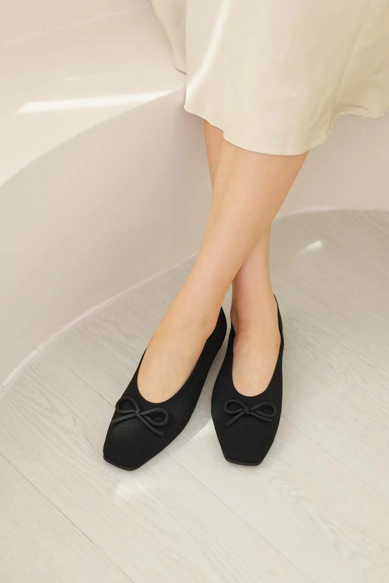 Balleta Cloud Flyknit Flats in Black - Image 2