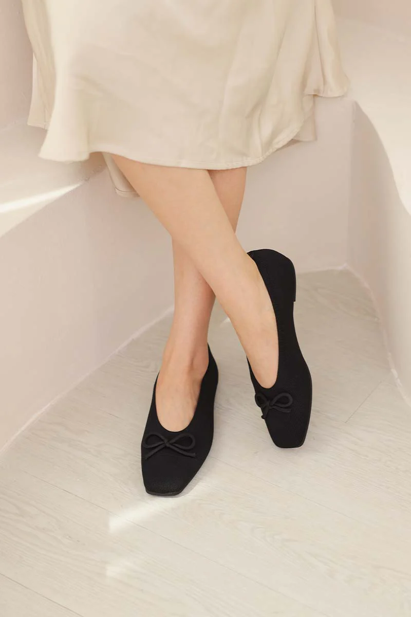 Balleta Cloud Flyknit Flats in Black - Image 4