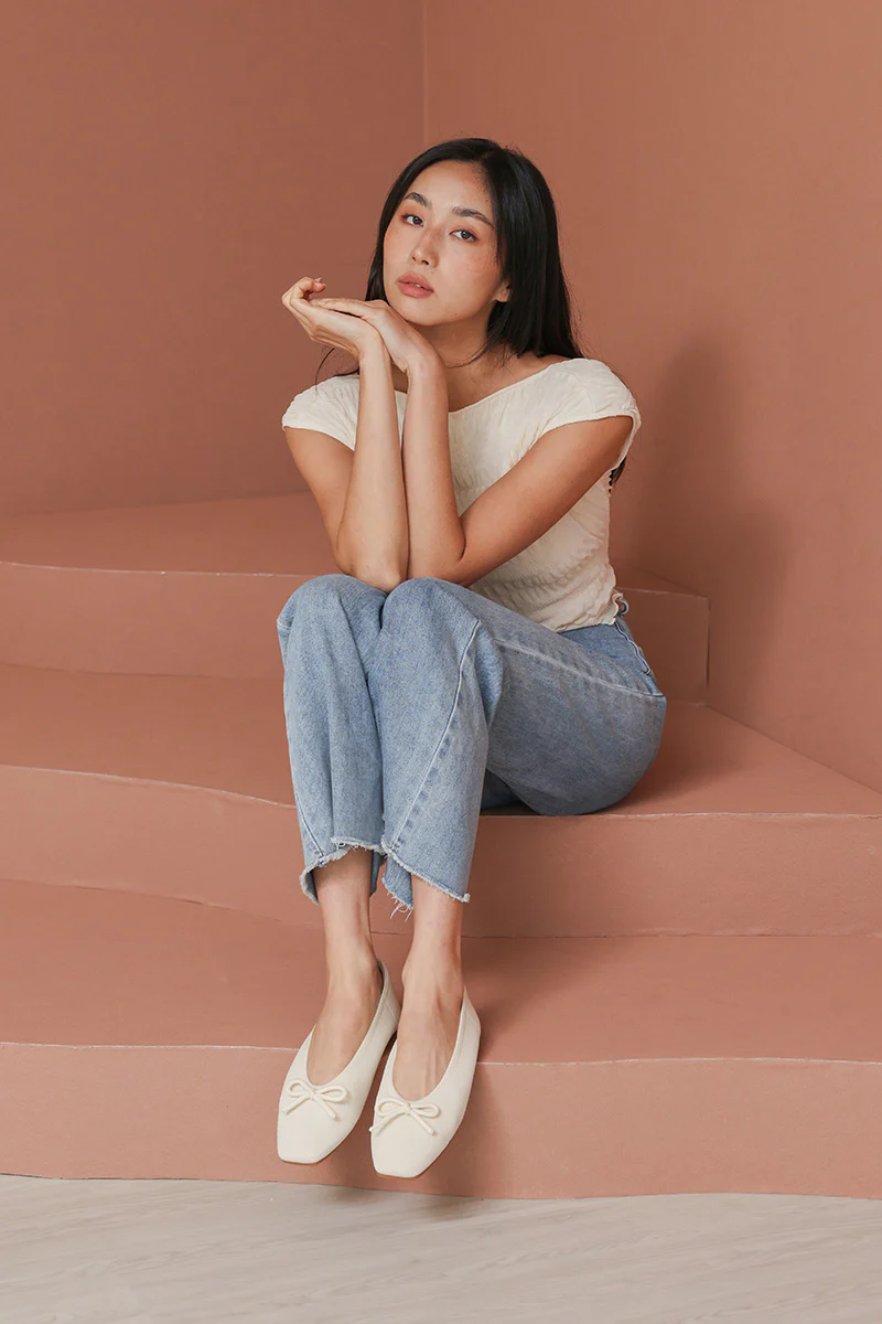 Balleta Cloud Flyknit Flats in Cream - Image 4