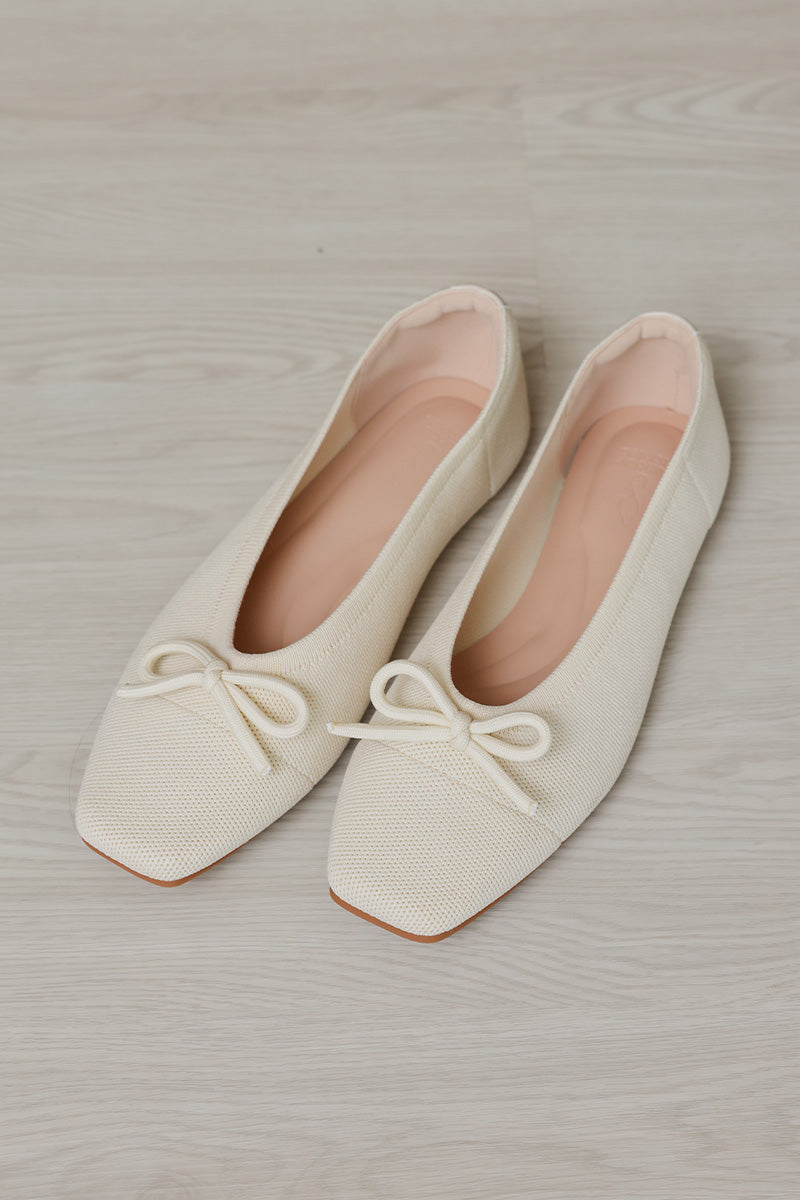 Balleta Cloud Flyknit Flats in Cream - Image 6