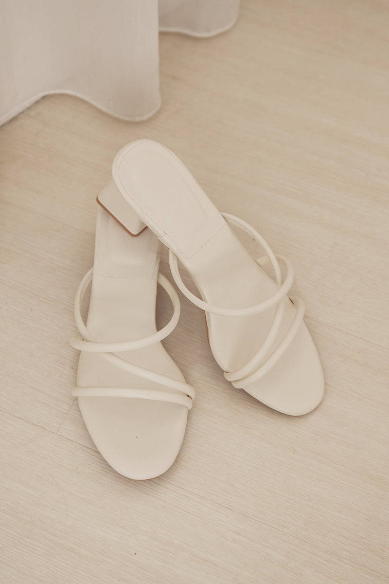 Bessie Strappy Heels in Cream - Image 5