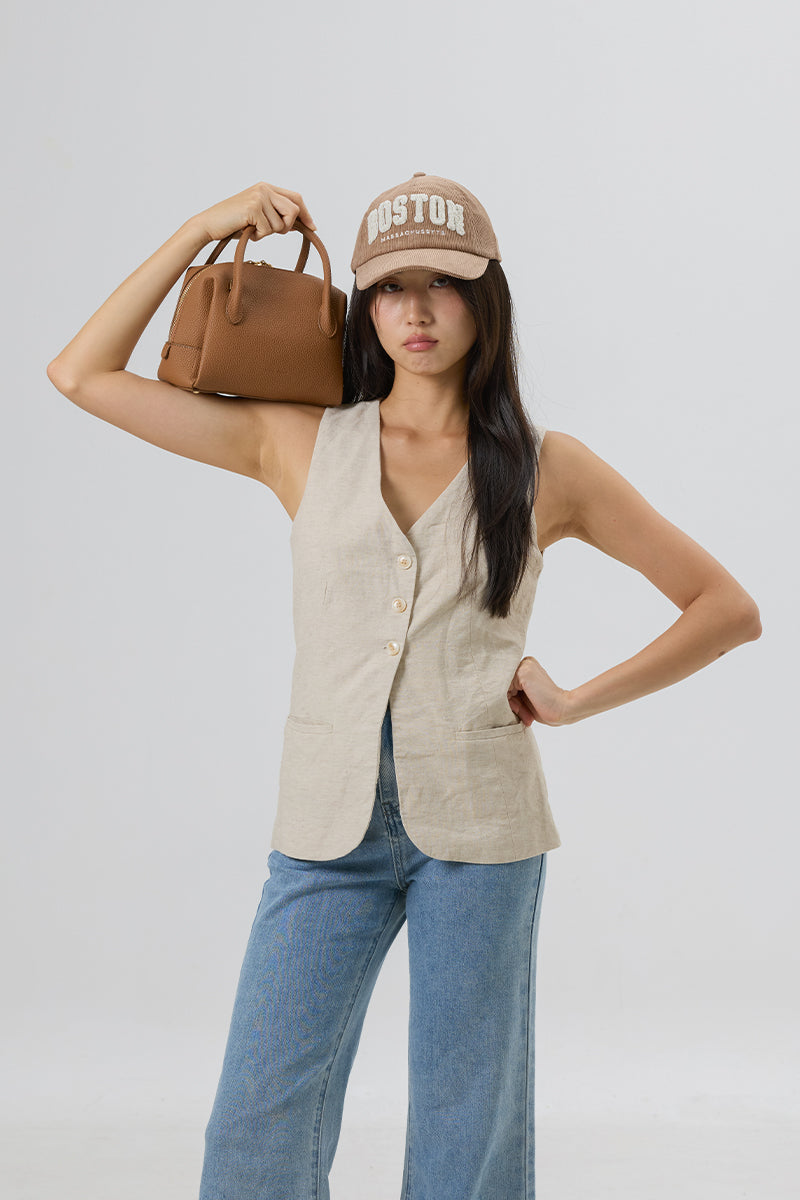 Boston Bowling Bag in Camel - Image 5