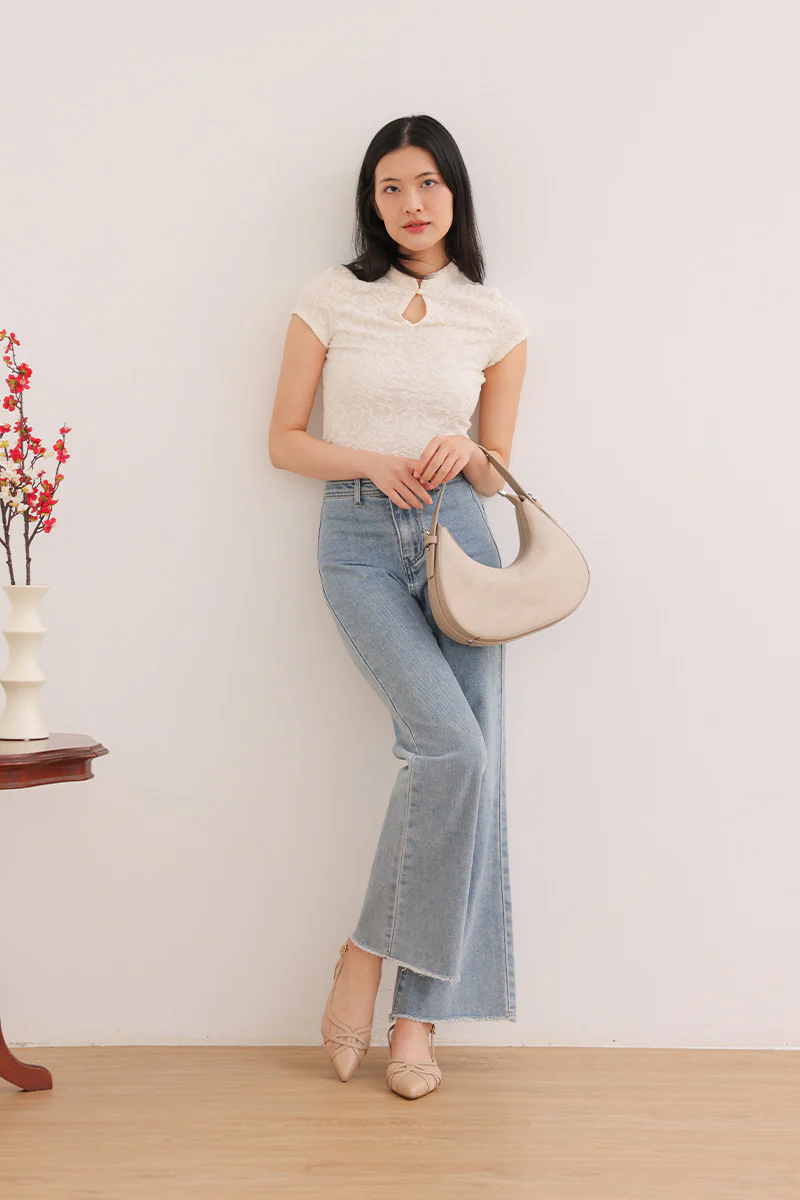 Calista Mesh Slingback Flats in Nude - Image 7