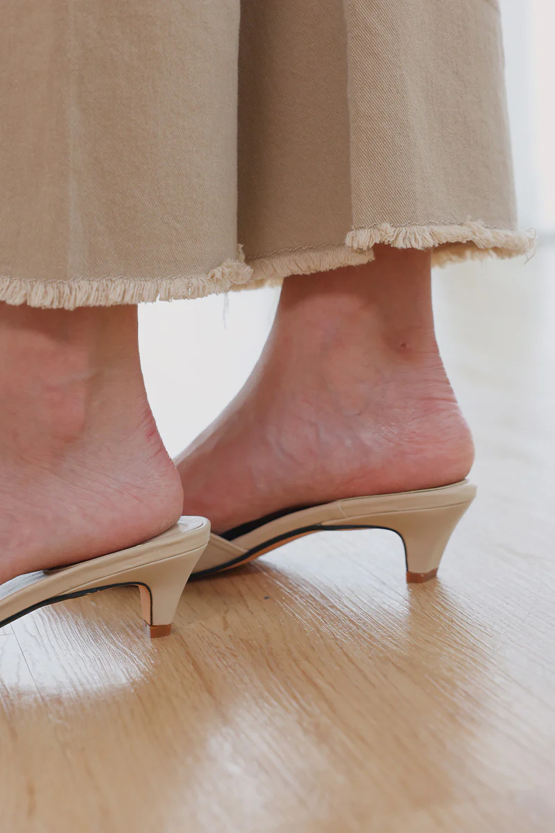 Calysse Buckle Kitten Heels in Nude - Image 4