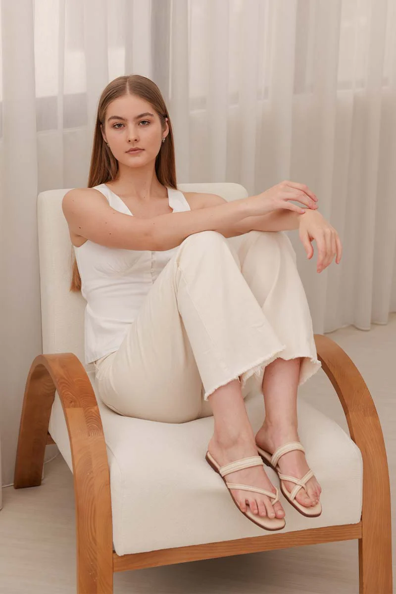 Celina Rattan Sliders in Blush - Image 7
