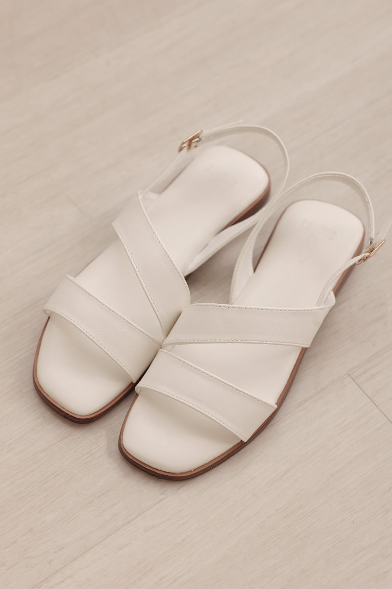 Charleey Irregular Strap Cloud Sandals in Cream - Image 5