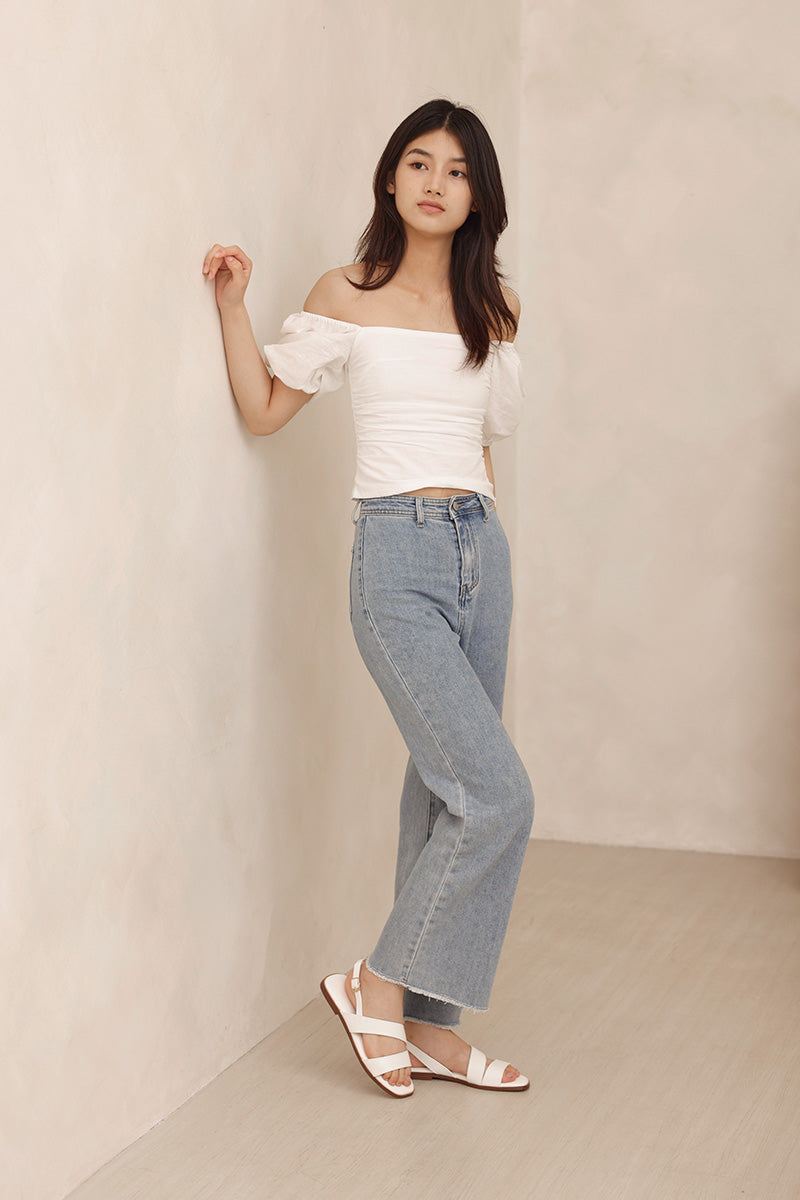 Charleey Irregular Strap Cloud Sandals in Cream - Image 6