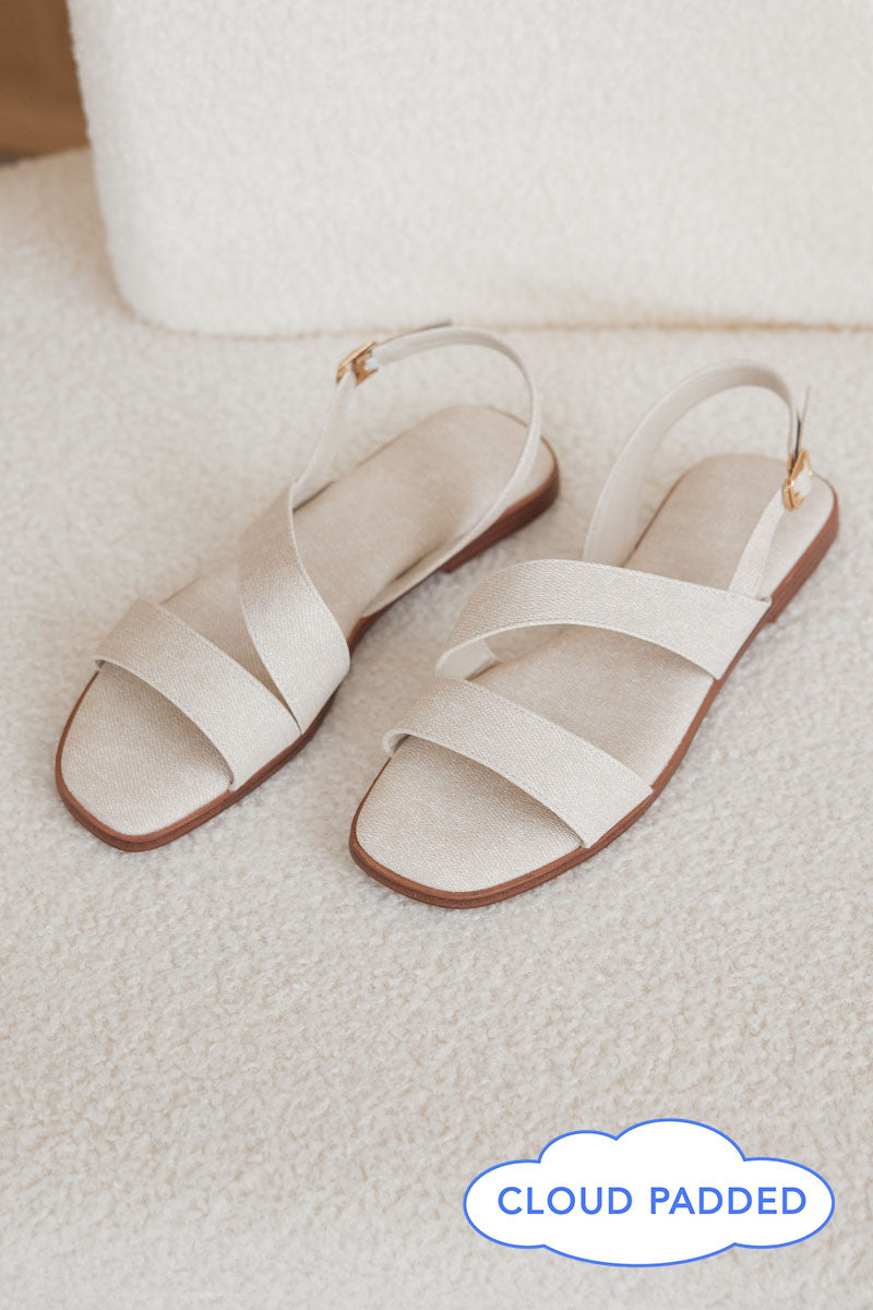 Charleey lrregular Strap Cloud Sandals in Waterproof Linen