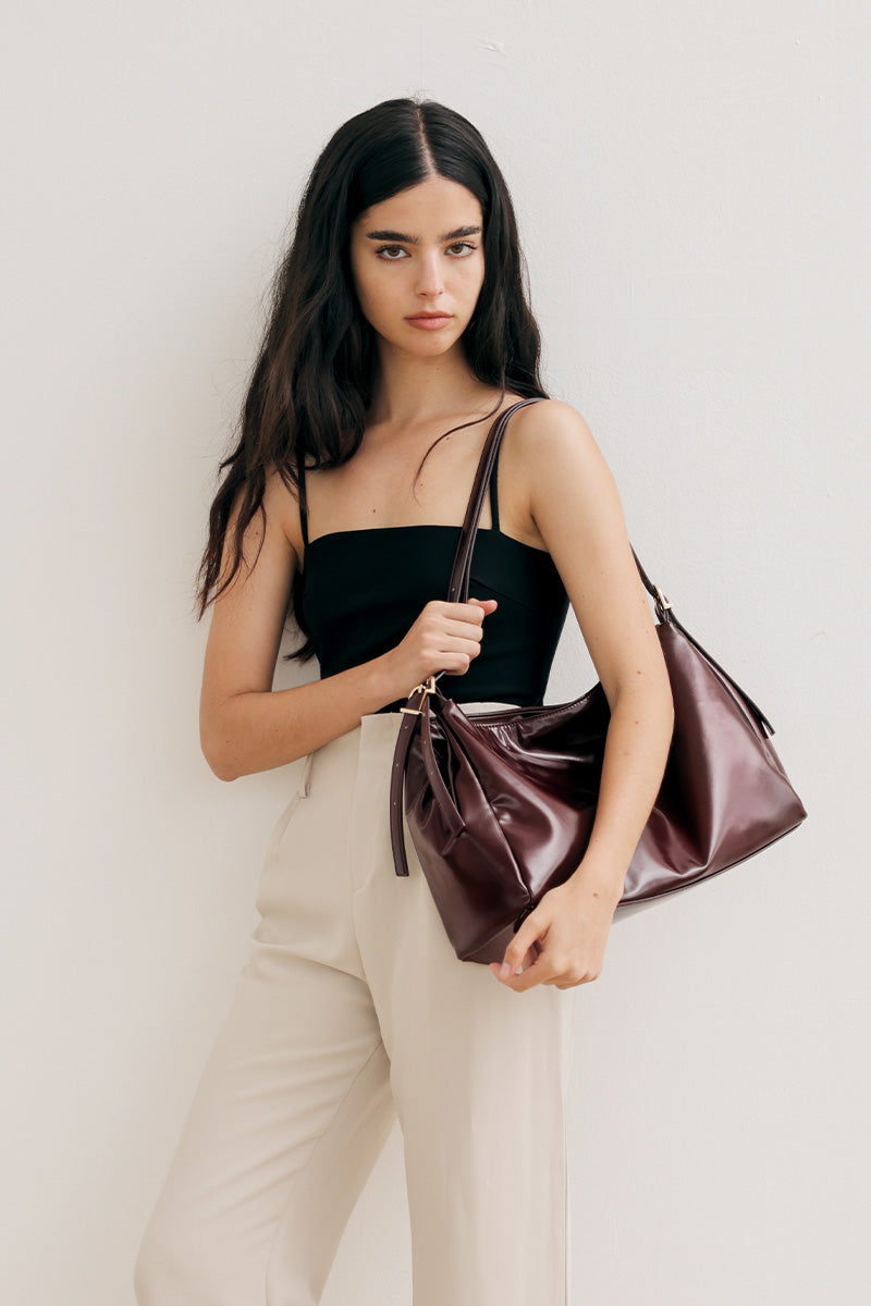 Chicago Double Handle Tote Bag in Wine - Image 3