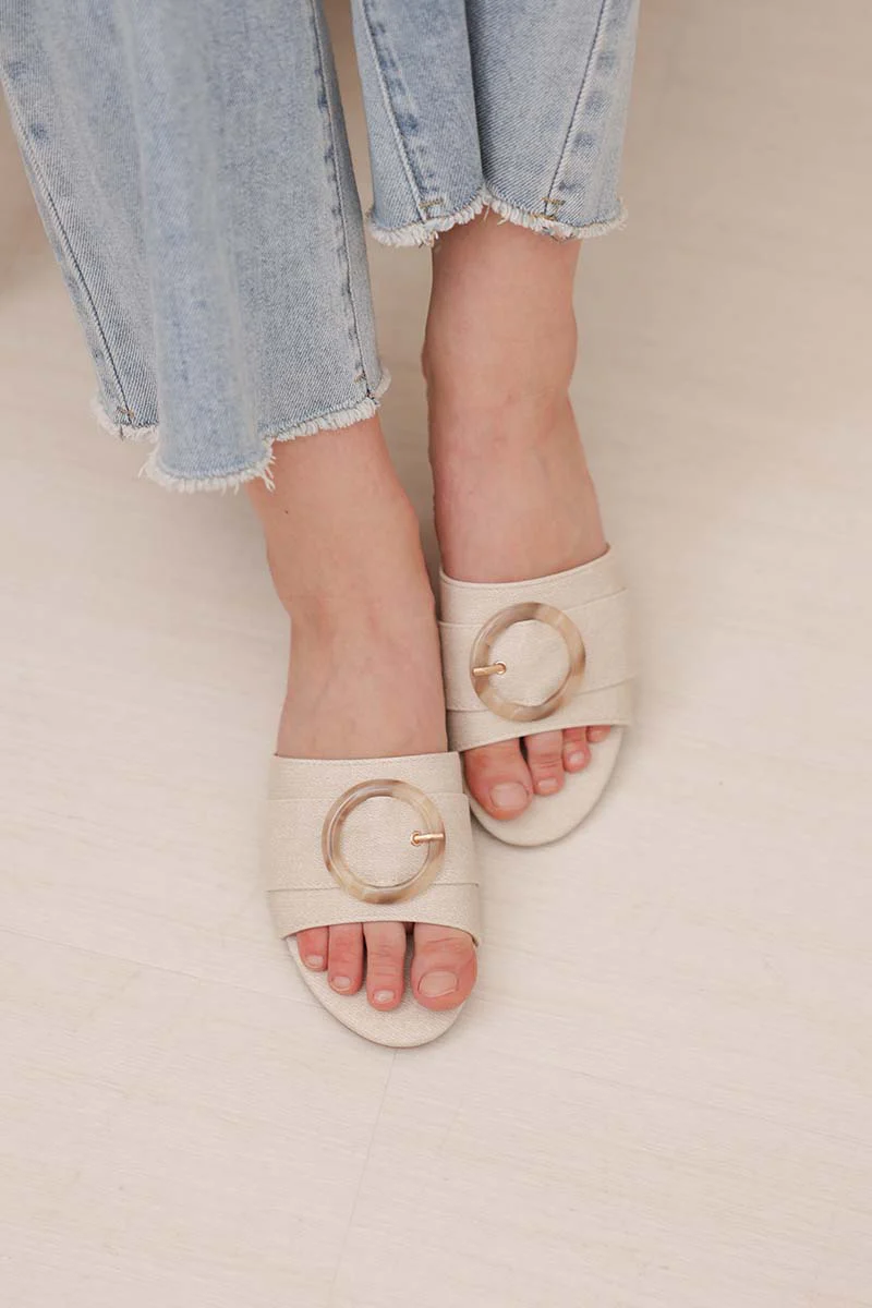 Corra Sliders in Waterproof Linen - Image 3