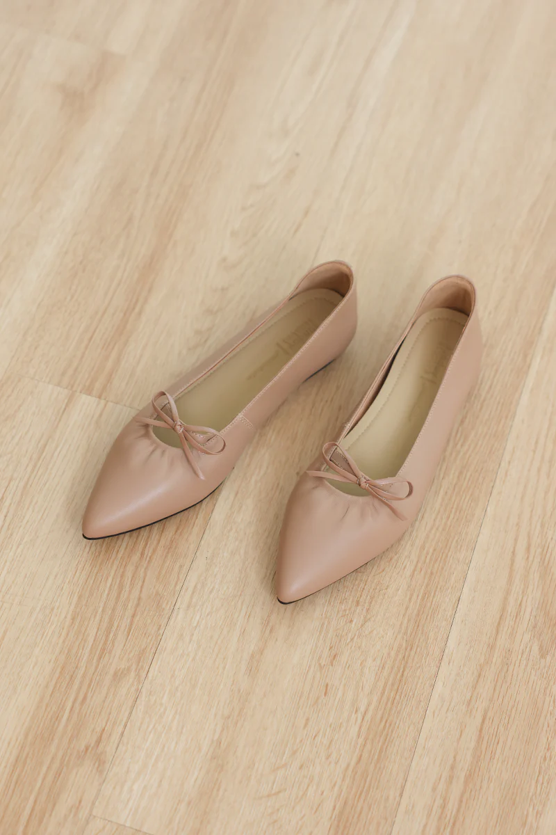 Corrine Sheep Leather Flats in Nude - Image 2