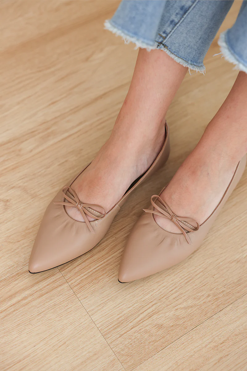 Corrine Sheep Leather Flats in Nude - Image 6