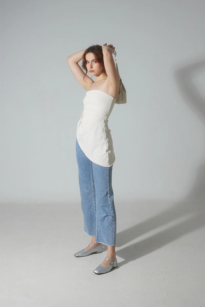 Cypher Buckle Maryjane Flats in Silver - Image 3