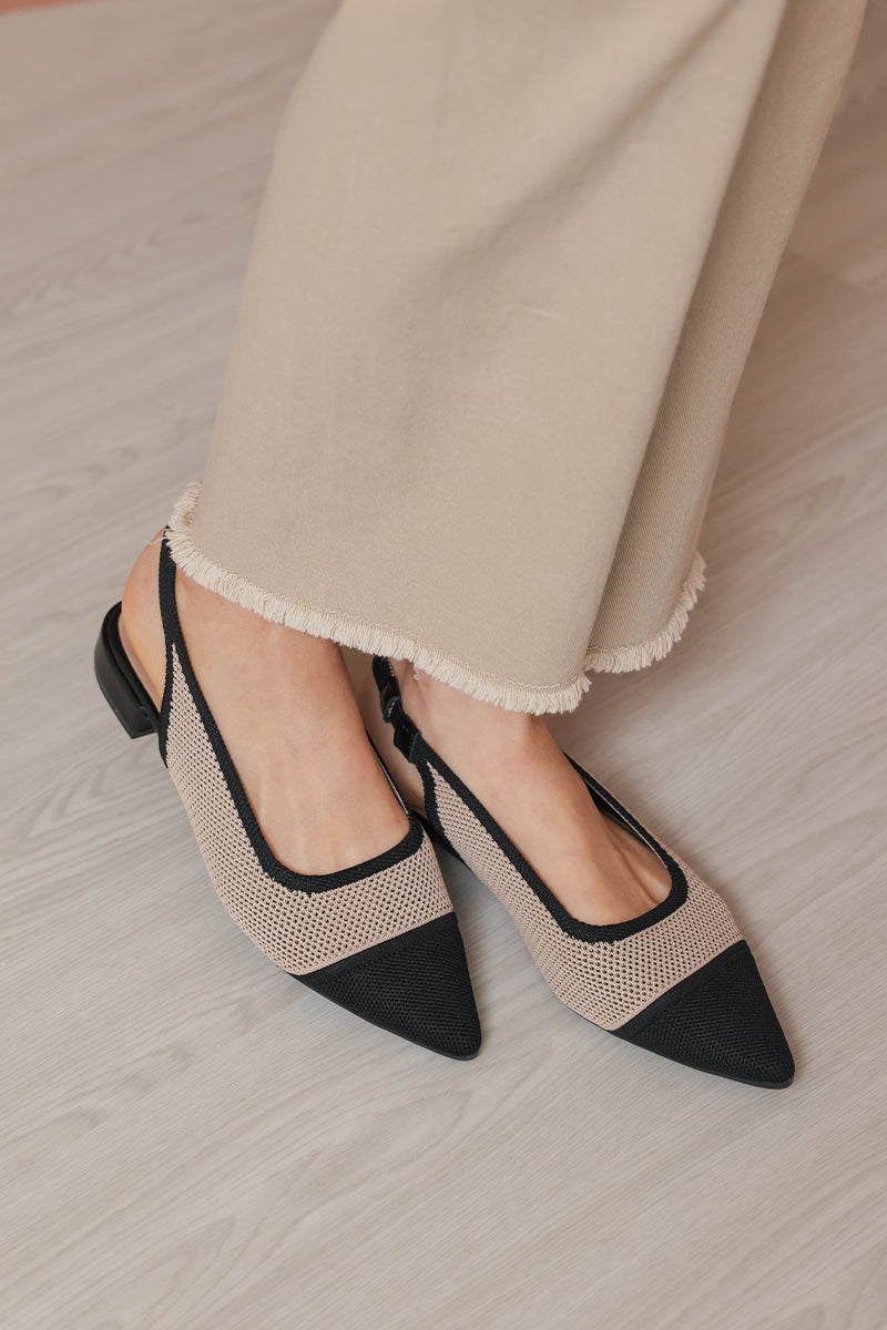Dixie Flyknit Slingback Flats in Black Contrast - Image 2
