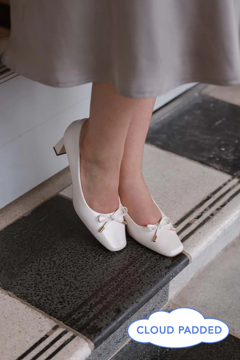 Drae Cloud Ballet Heels in Cream