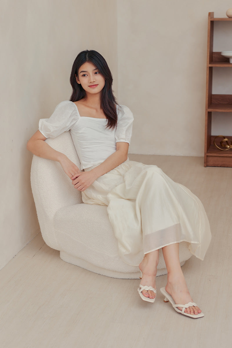 Elvaria Strappy Kitten Heels in Waterproof Linen - Image 3