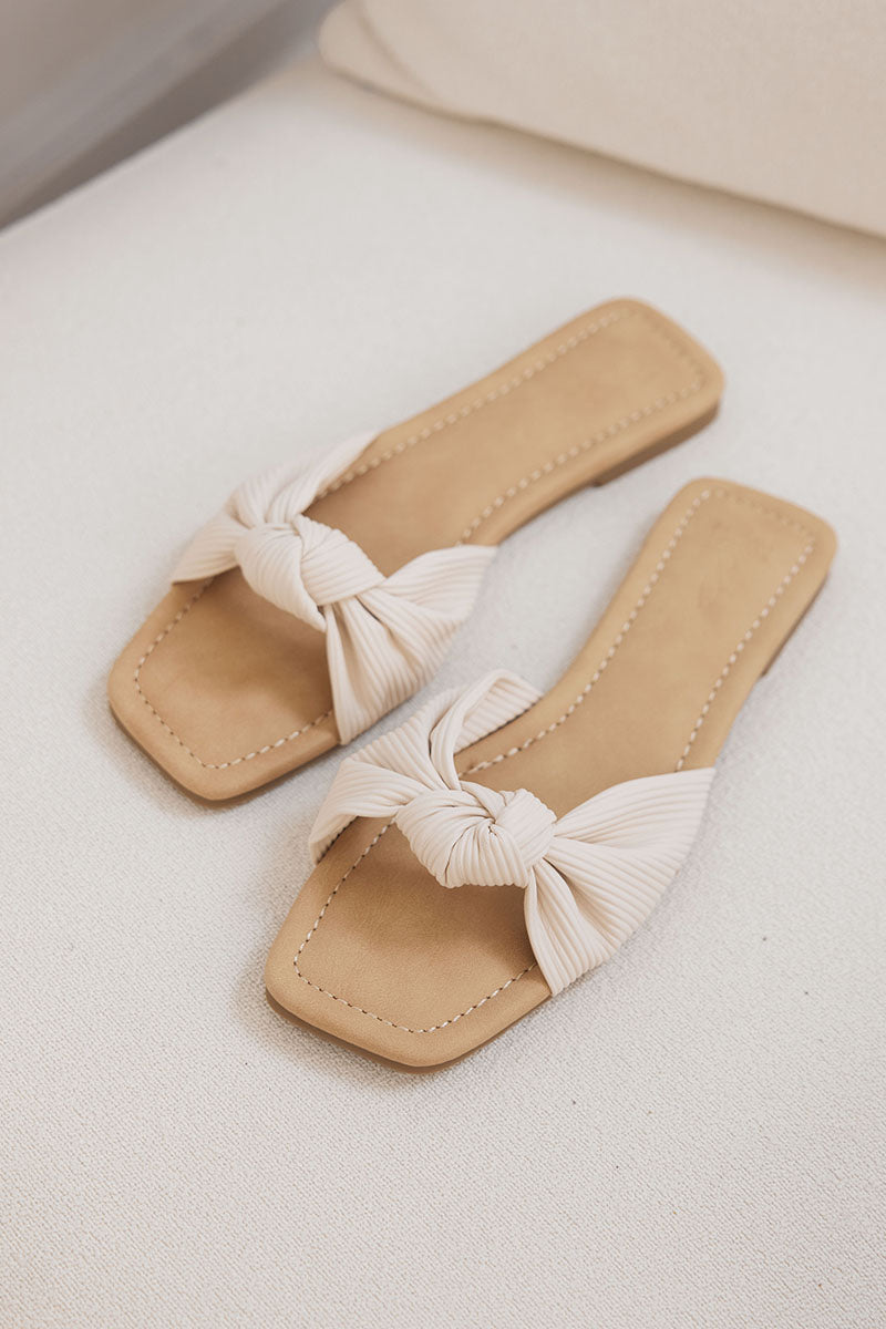 Emmie Knot Sliders in Cream Waterproof Corduroy - Image 6