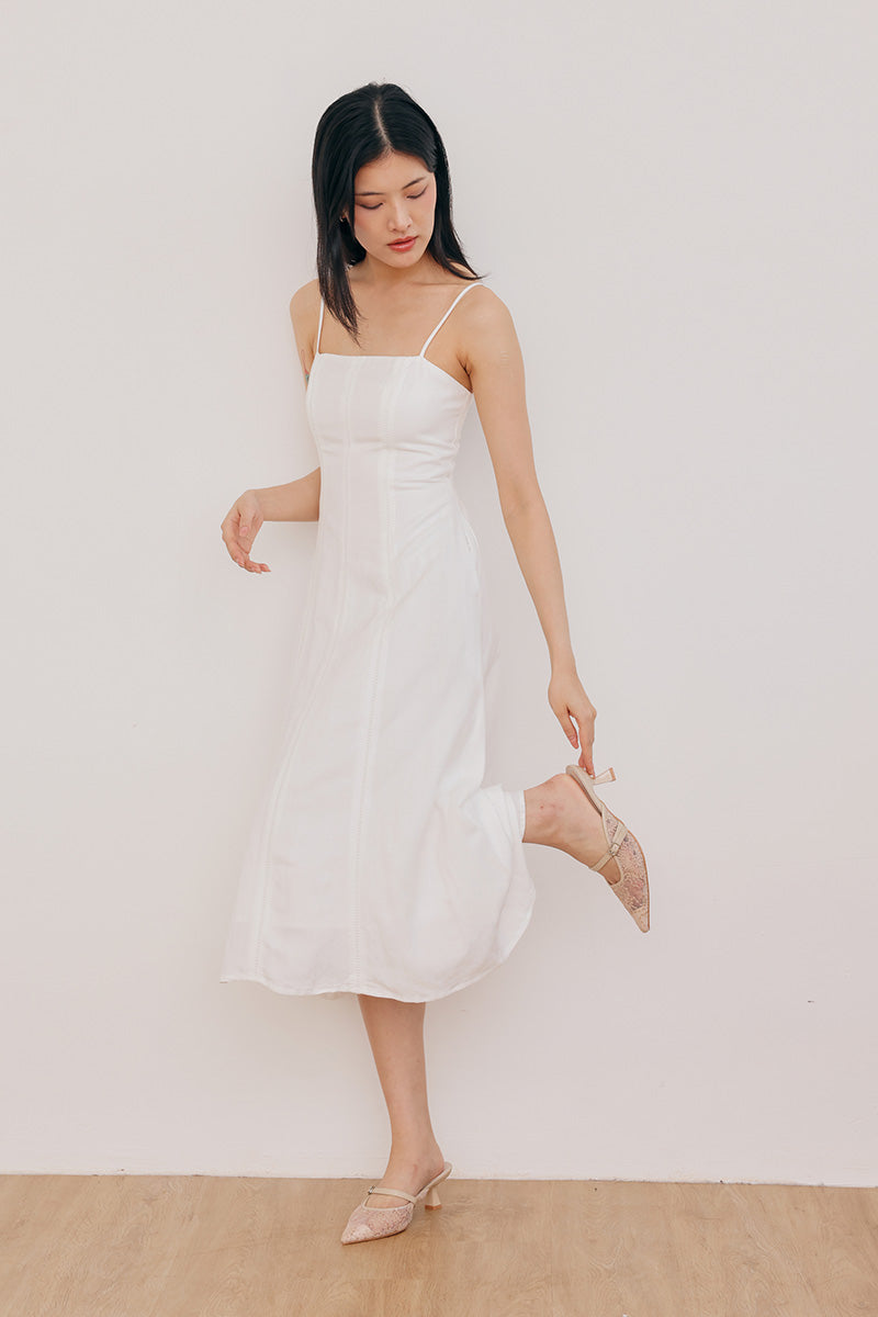 Eve Embroidered Kitten Heels in Nude - Image 3