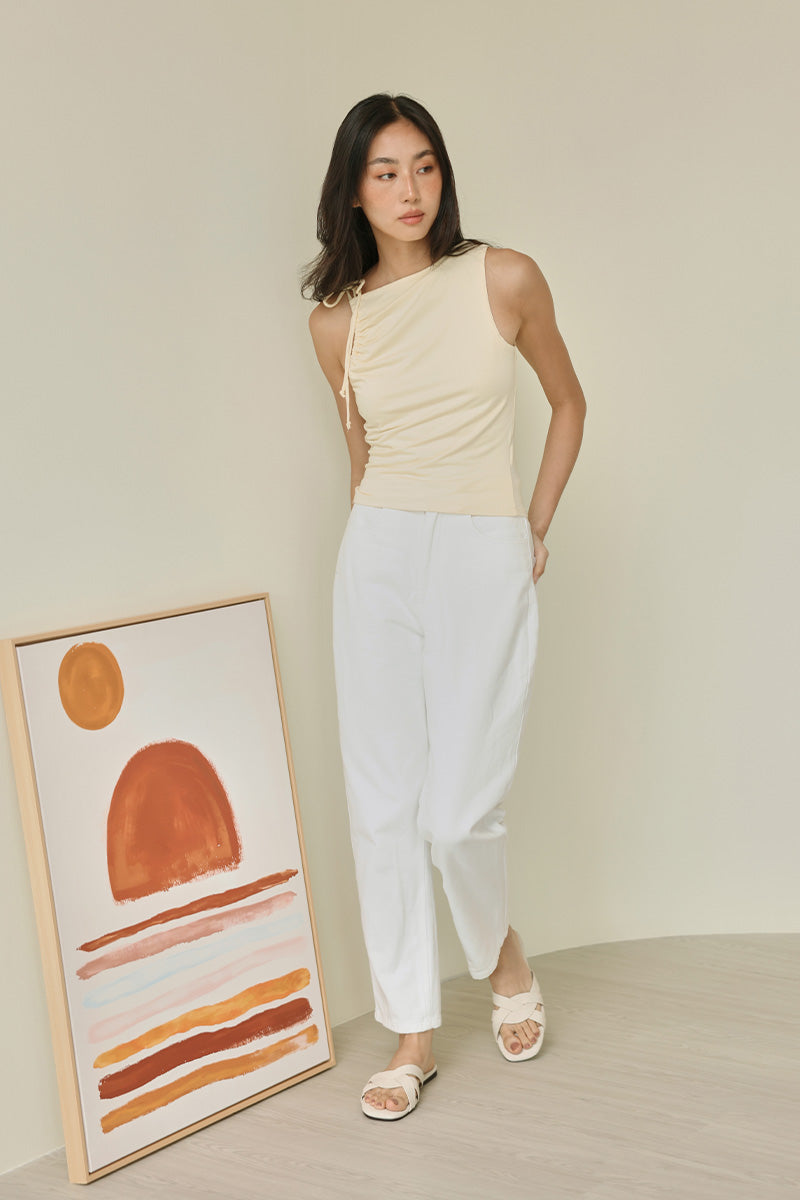 Evie Interlocking Cloud Sliders in Waterproof Linen - Image 4