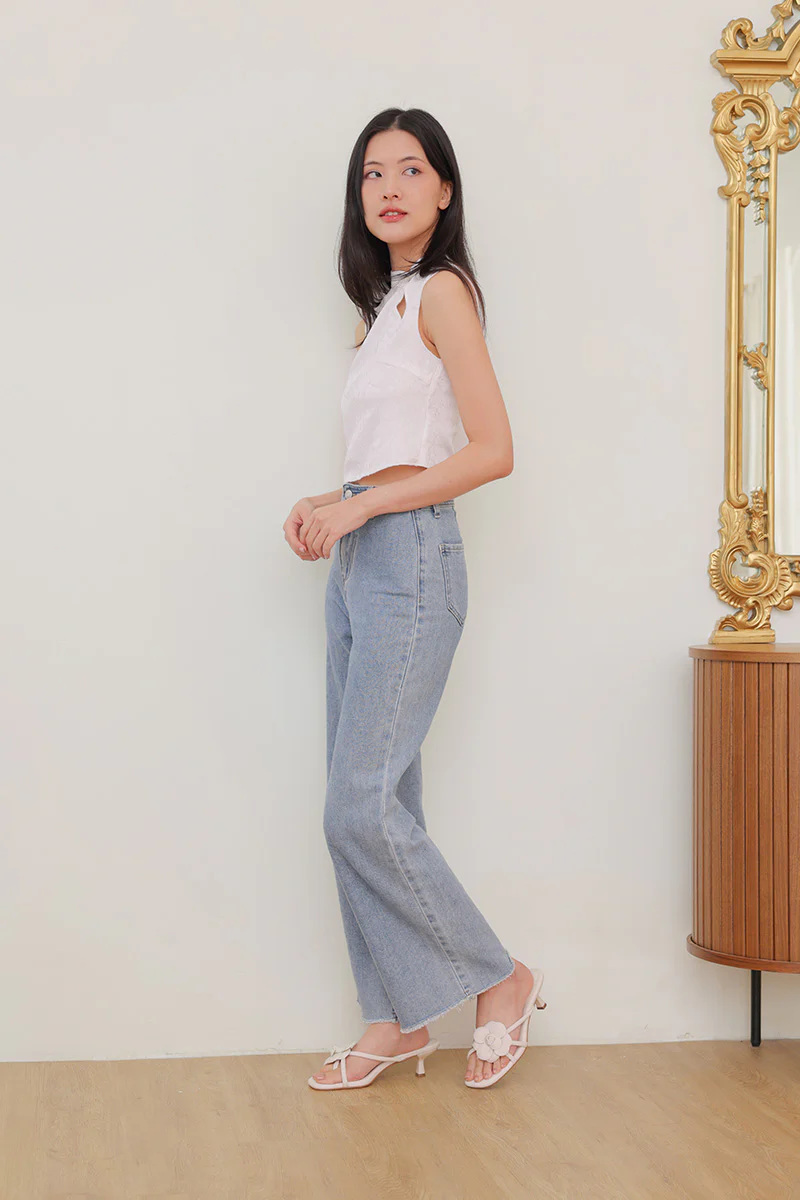 Florisse Heels in Waterproof Linen Cream - Image 6