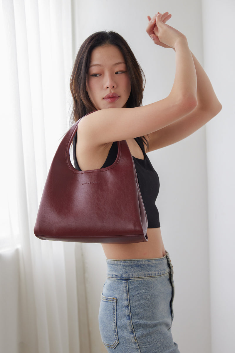Fuji Small Hobo Bag in Ruby - Image 4