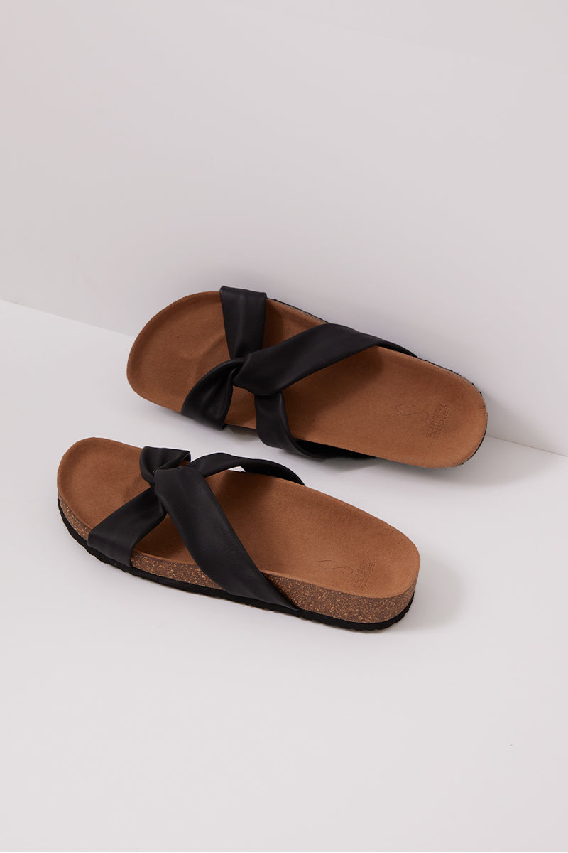 Genoa Twist Chunky Sliders in Black - Image 5