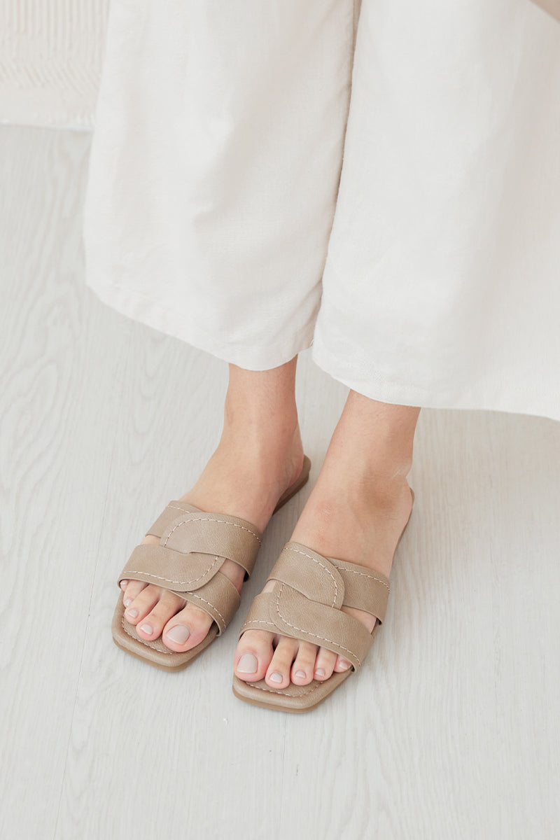 Ginette Interlocking Sliders in Taupe - Image 2
