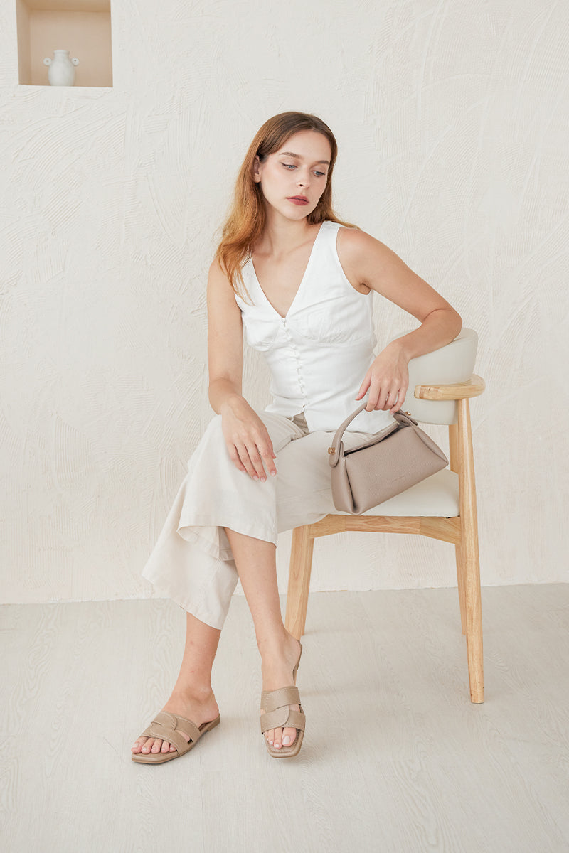 Ginette Interlocking Sliders in Taupe - Image 3