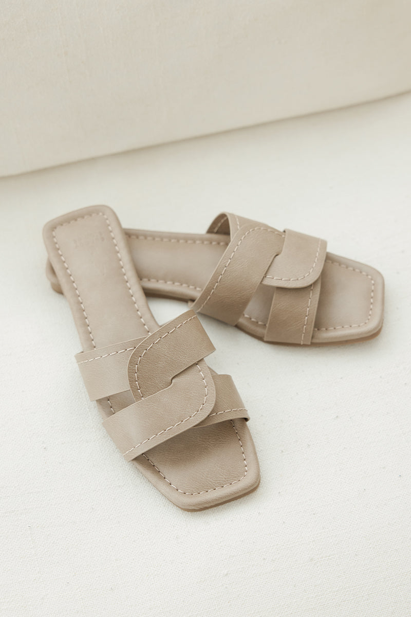 Ginette Interlocking Sliders in Taupe - Image 6