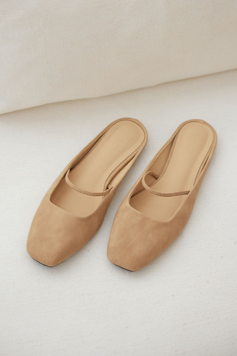 Greyer Slip-on Mule in Toffee Waterproof Suede - Image 2