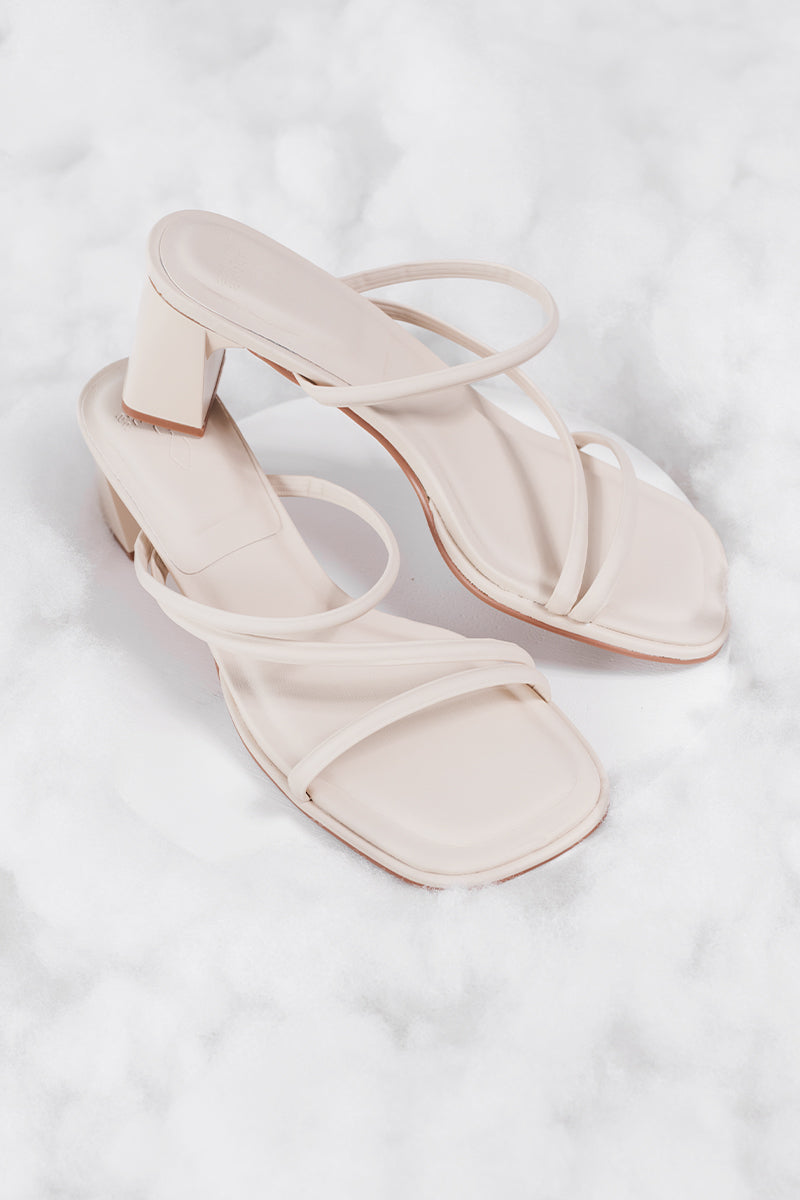 Haruna Strappy Cloud Heels in Cream - Image 6