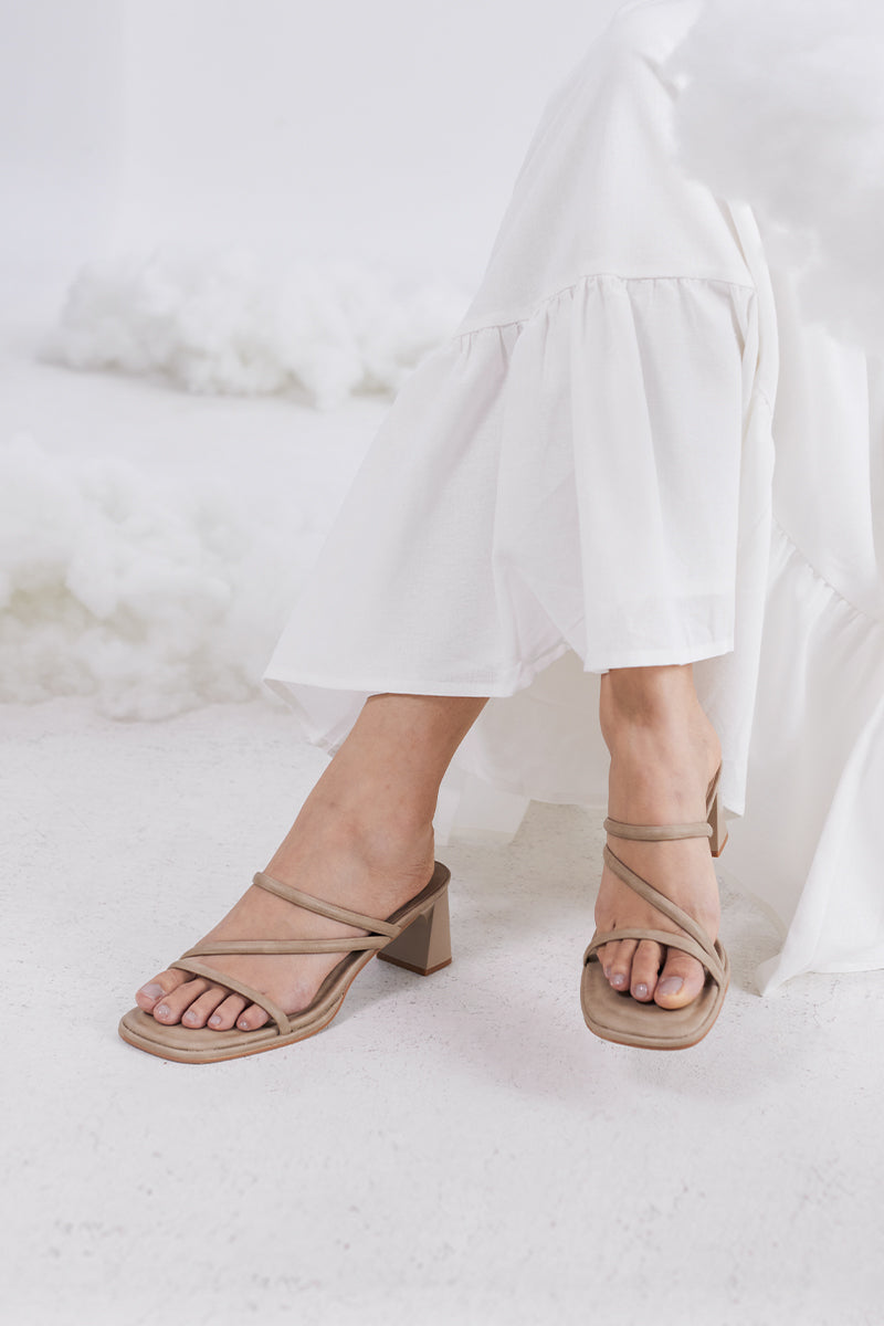 Haruna Strappy Cloud Heels in Taupe - Image 3