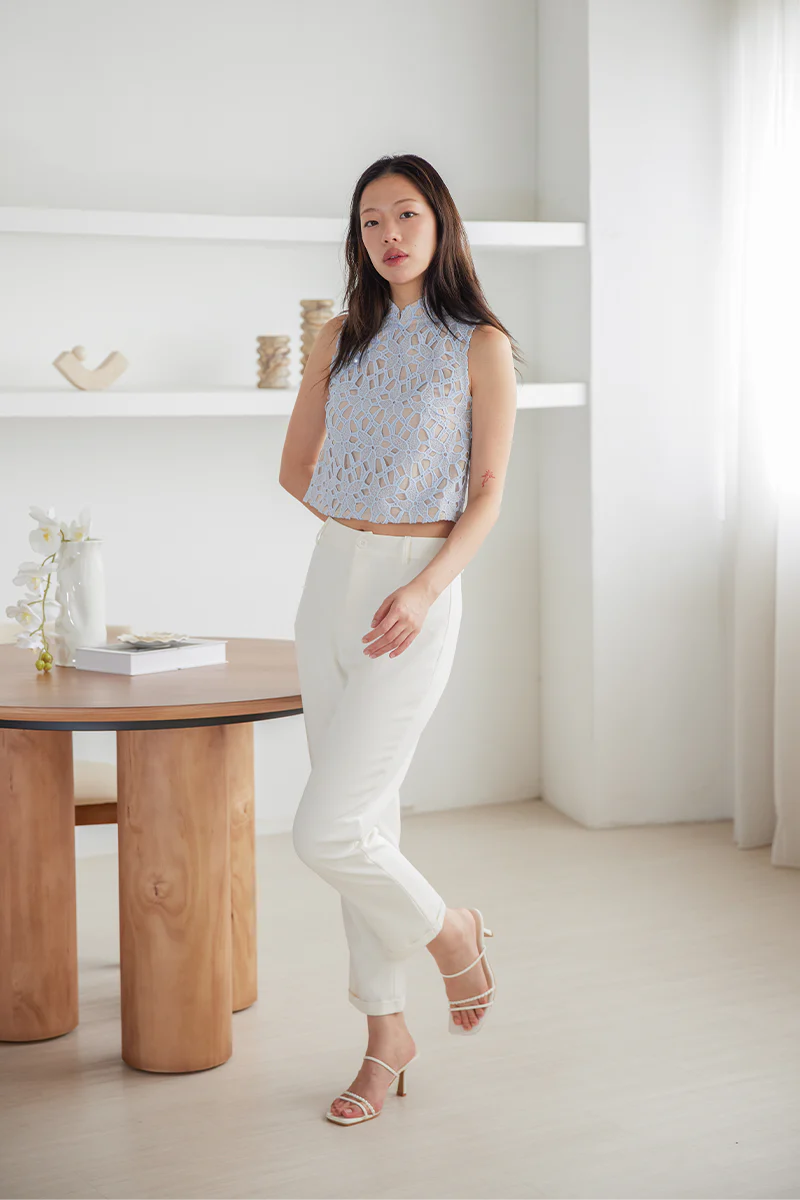 Henesey Pearl Strappy Heels in Cream - Image 2