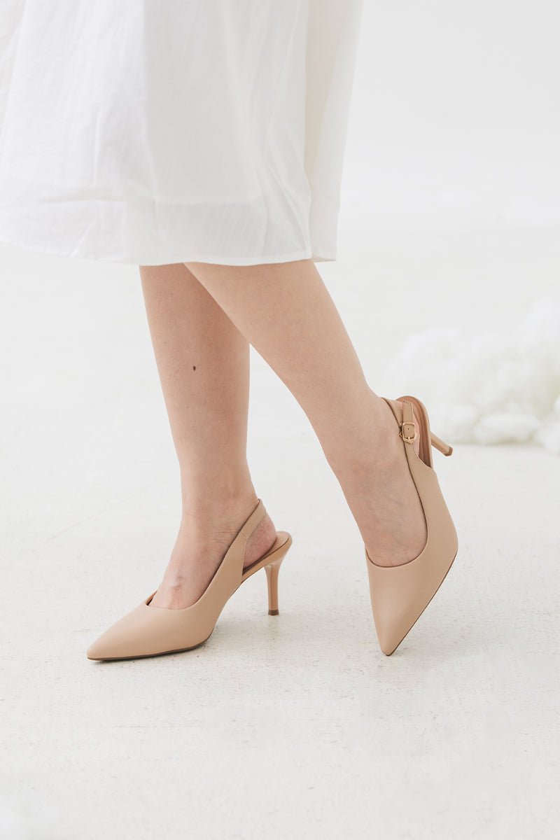 Ingrid Slingback Cloud Heels in Nude - Image 4