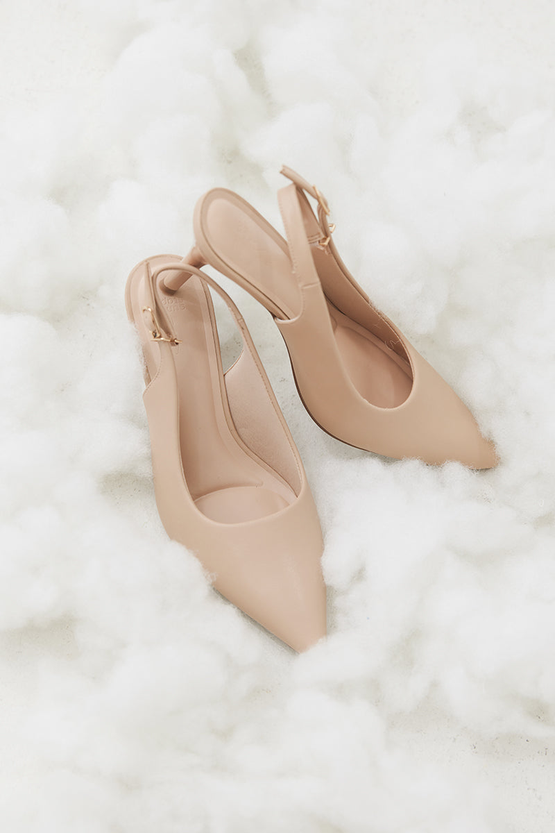 Ingrid Slingback Cloud Heels in Nude - Image 5