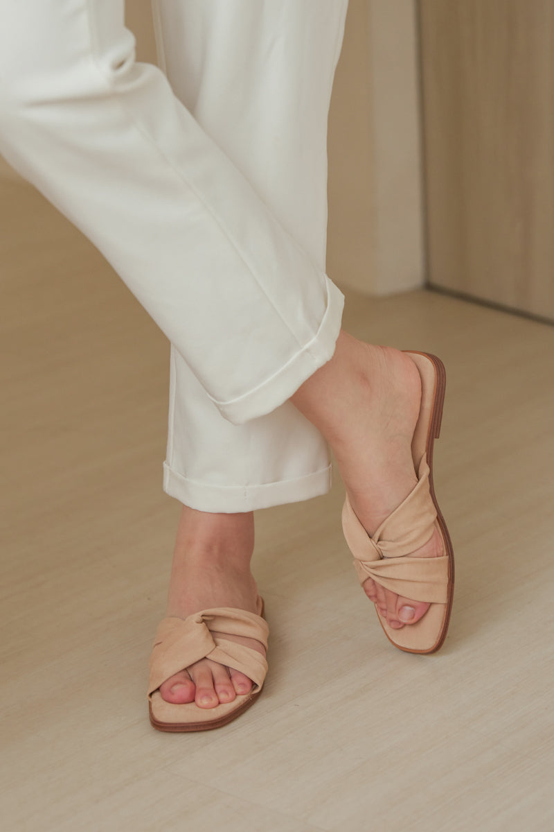 Jessa Cloud Sliders in Nude Waterproof Satin - Image 5