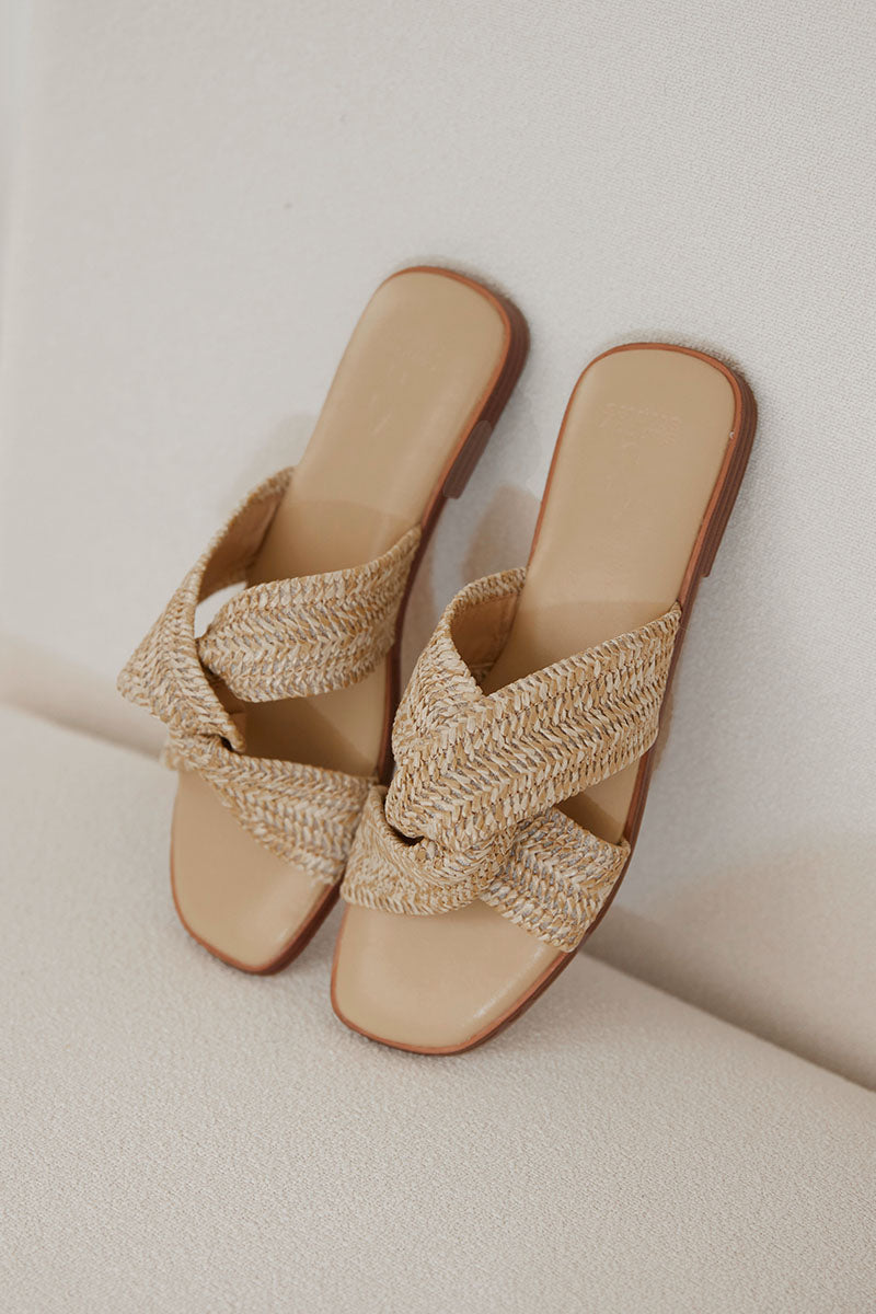 Jessie Cloud Sliders in Sand Rattan - Image 6