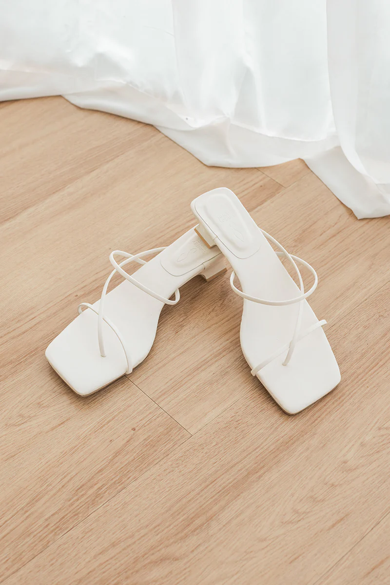 Jett Strappy Kitten Heels in Cream - Image 4