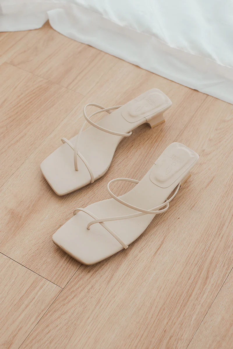 Jett Strappy Kitten Heels in Pale Nude - Image 5