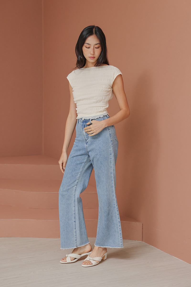 Khloe Cloud Knotted Heels in Waterproof Linen - Image 2
