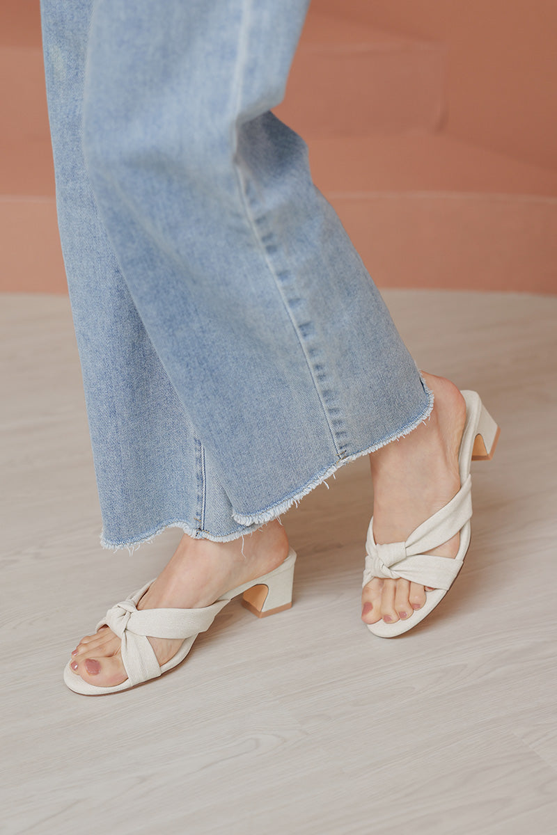 Khloe Cloud Knotted Heels in Waterproof Linen - Image 3