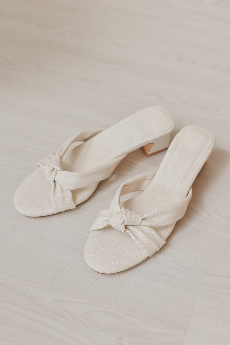 Khloe Cloud Knotted Heels in Waterproof Linen - Image 4