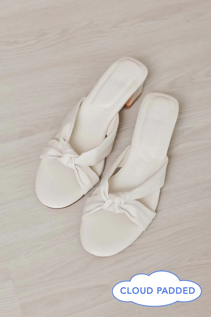Khloe Cloud Knotted Heels in Cream